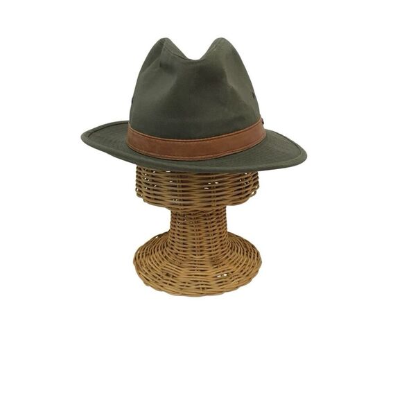Dorfman Pacific Scala Olive Green Fedora Hat Men's Size Medium - Picture 1 of 7